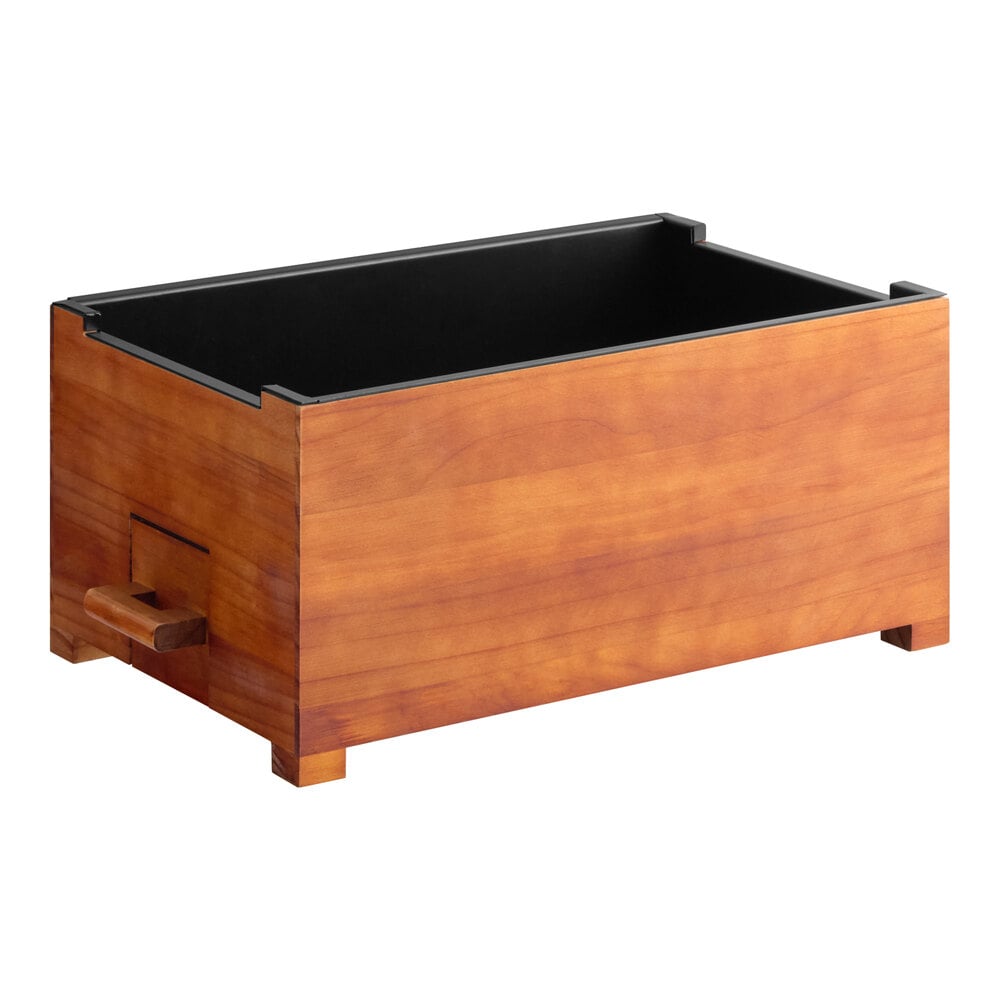 Acopa 22" x 14 1/4" x 9" Full Size Mahogany Wood Chafer Stand