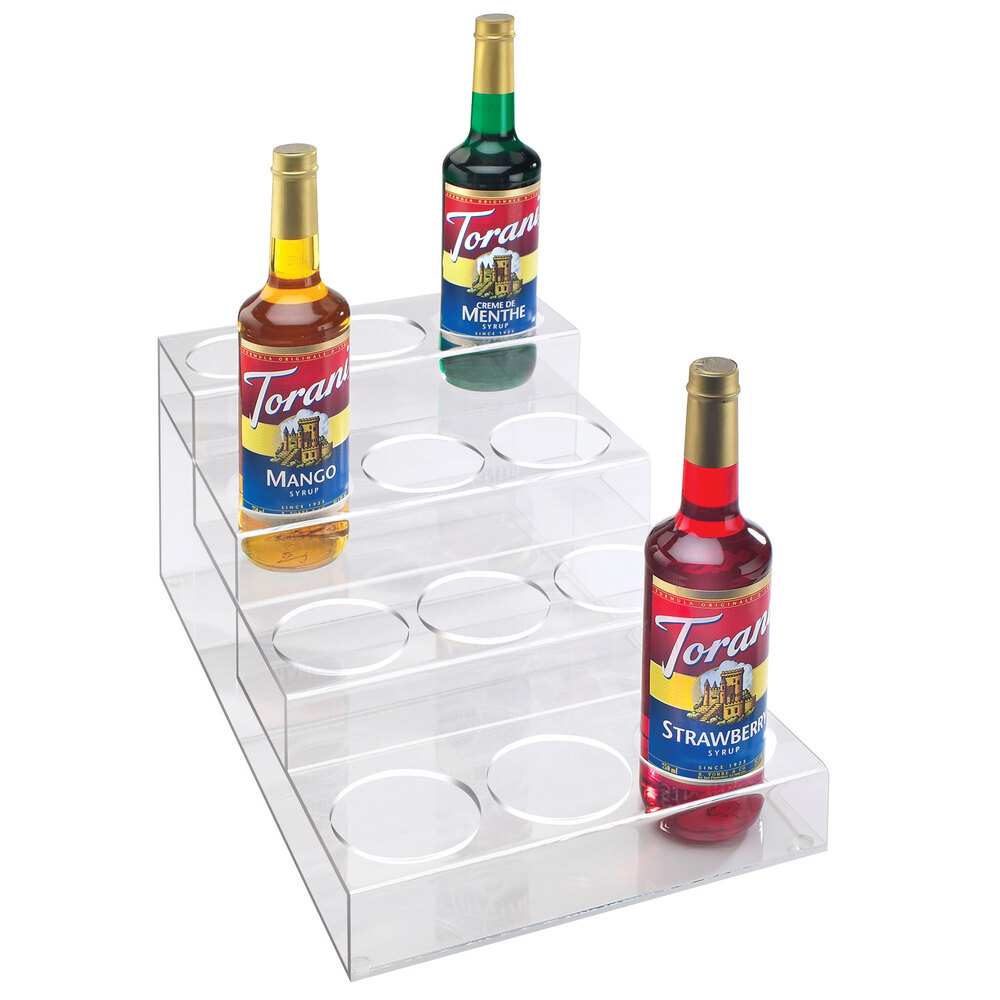 Cal-Mil P297 Clear Acrylic 4 Tier Bottle Organizer- 12" x 19 1/2" x 8 1/4"