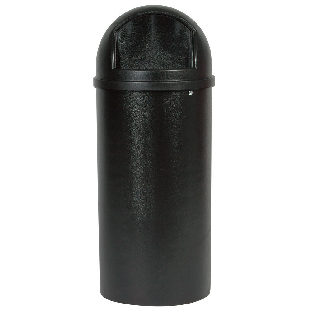 Rubbermaid® FG817088BLA Marshal Classic Black Round Resin Trash Can with Retainer Bands 100 Qt. / 25 Gallon