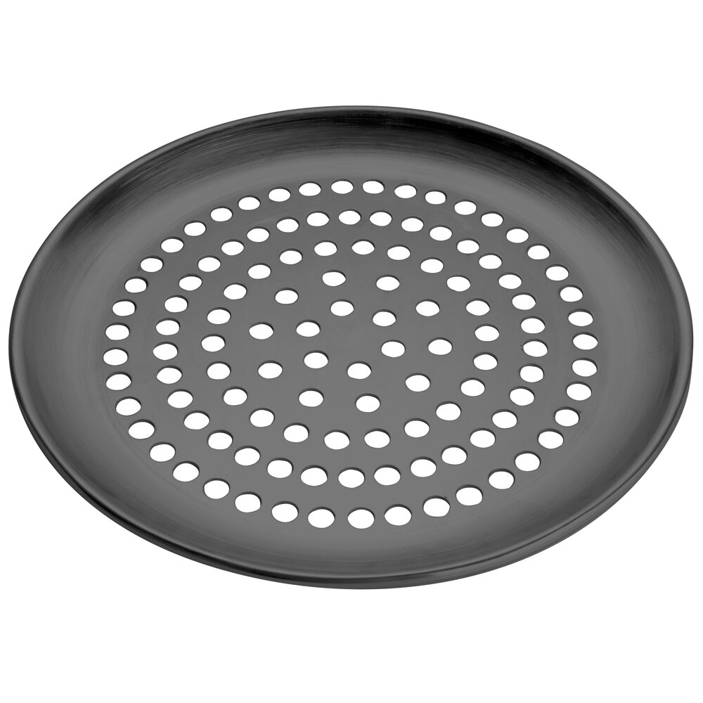 American Metalcraft SPHCCTP19 19" Super Perforated Hard Coat Anodized Aluminum Coupe Pizza Pan