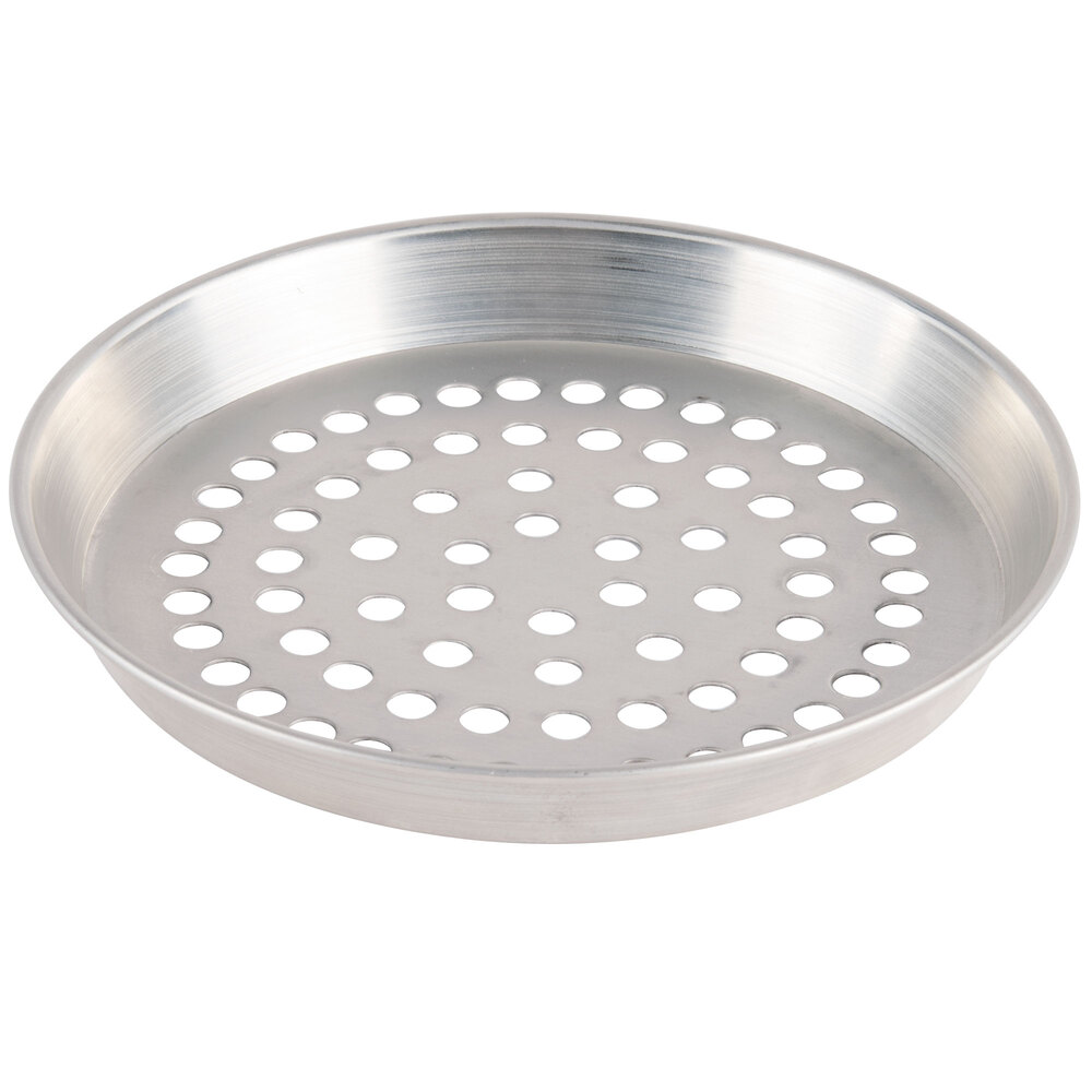 American Metalcraft SPADEP7 7" x 1" Super Perforated Standard Weight Aluminum Tapered / Nesting Deep Dish Pizza Pan