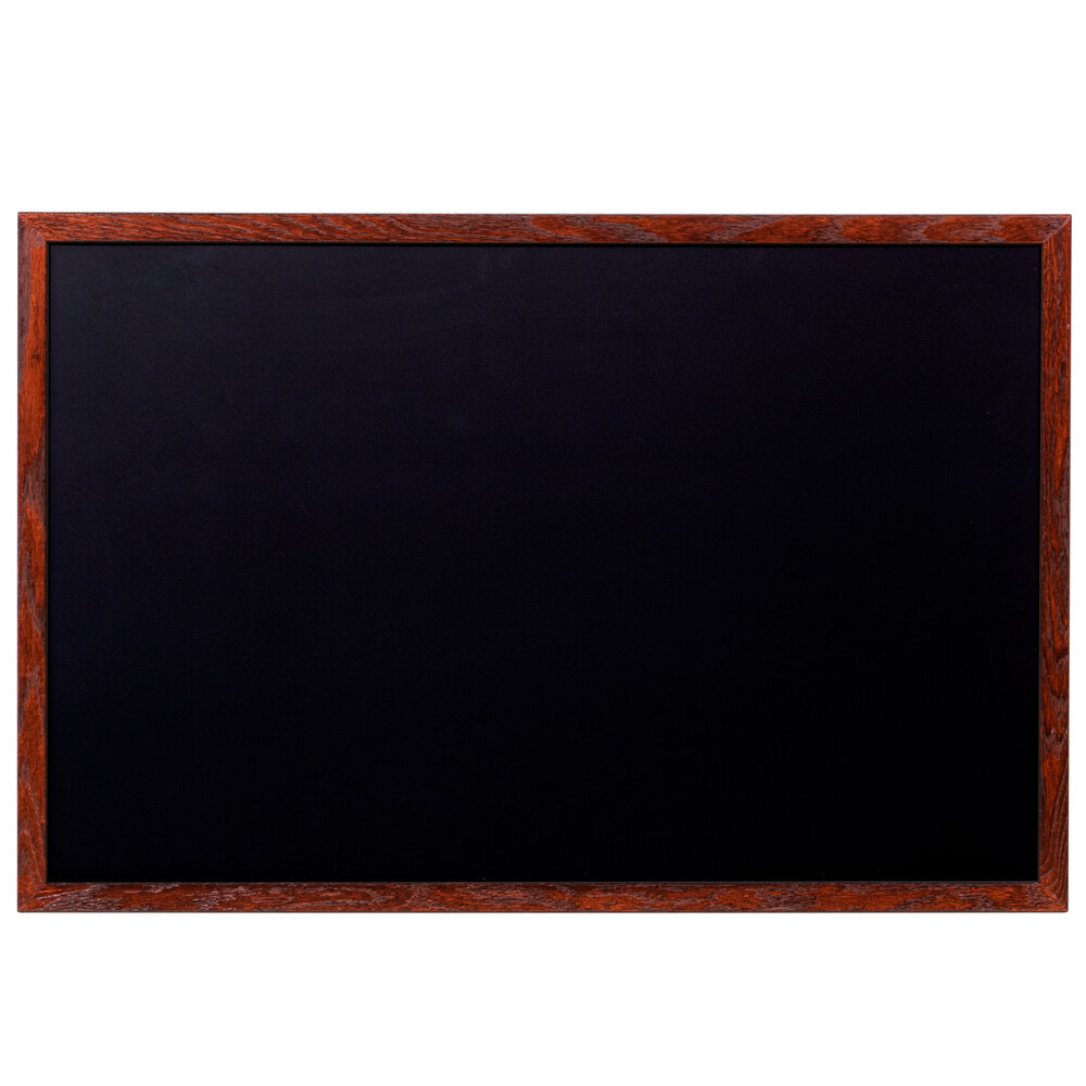 Aarco OC3660NT-B MAHOGANY 36" x 60" Mahogany Frame Black Chalk Board