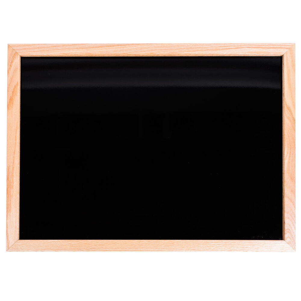 Aarco BOC1824NT-B OAK 18" x 24" Oak Frame Black Marker Board