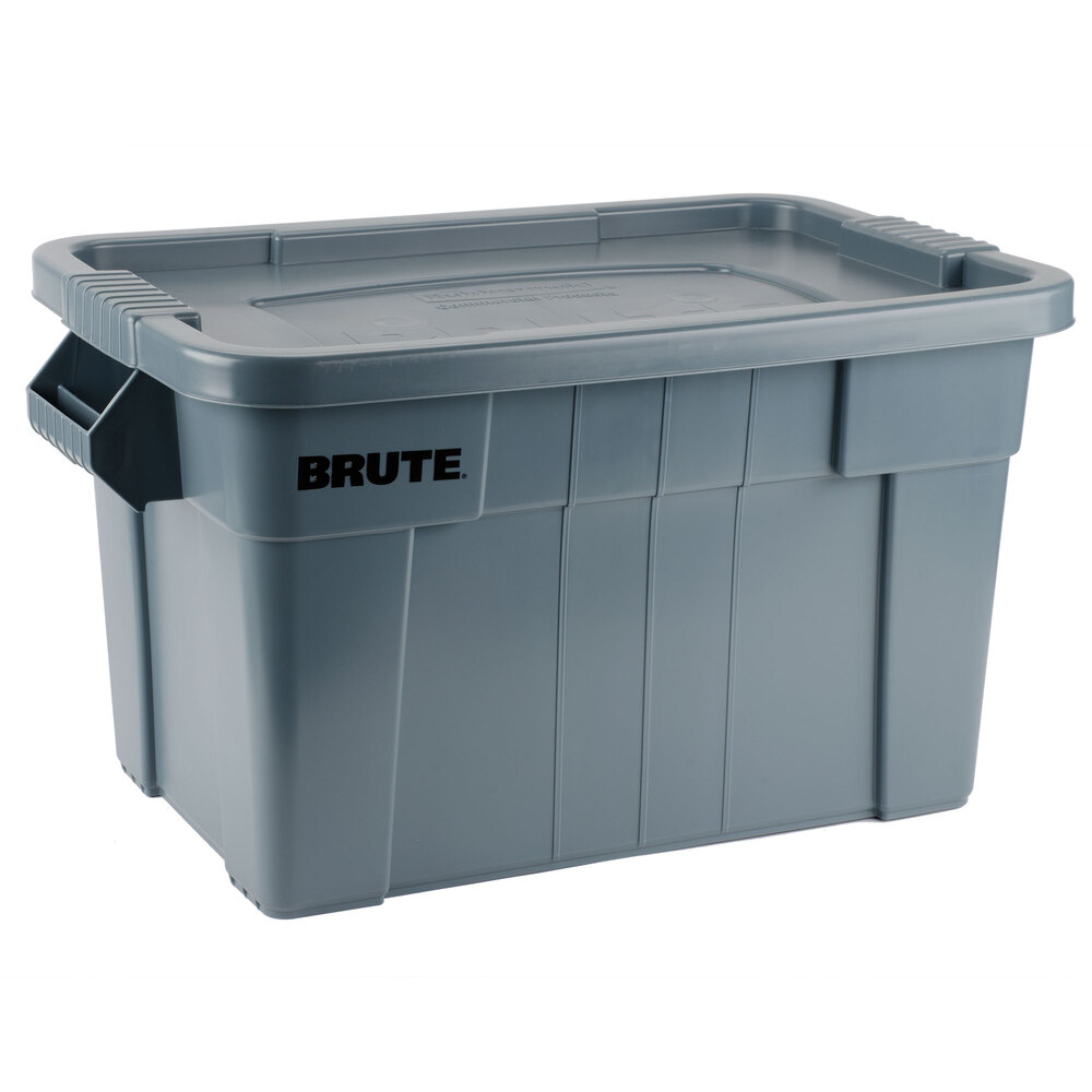 Rubbermaid® FG9S3100GRAY BRUTE 20 Gallon Gray NSF Tote with Lid