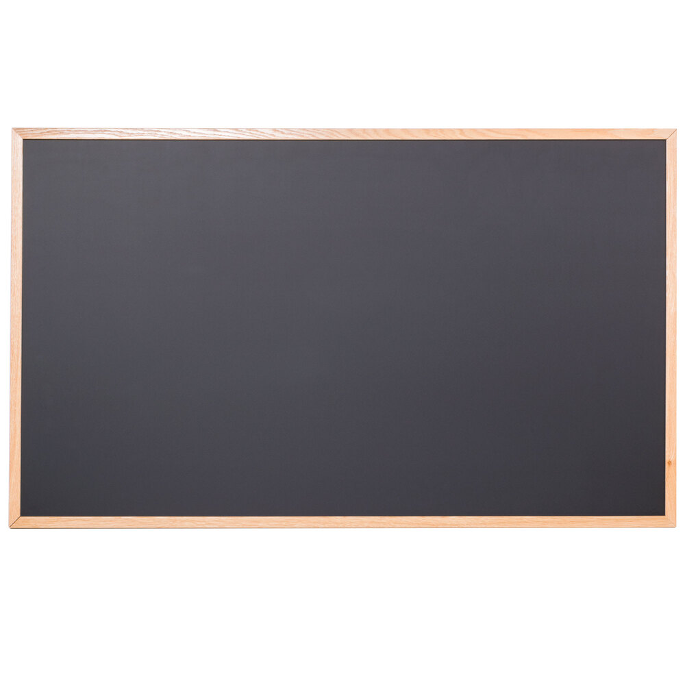 Aarco OC3660NT-B OAK 36" x 60" Oak Frame Black Chalk Board
