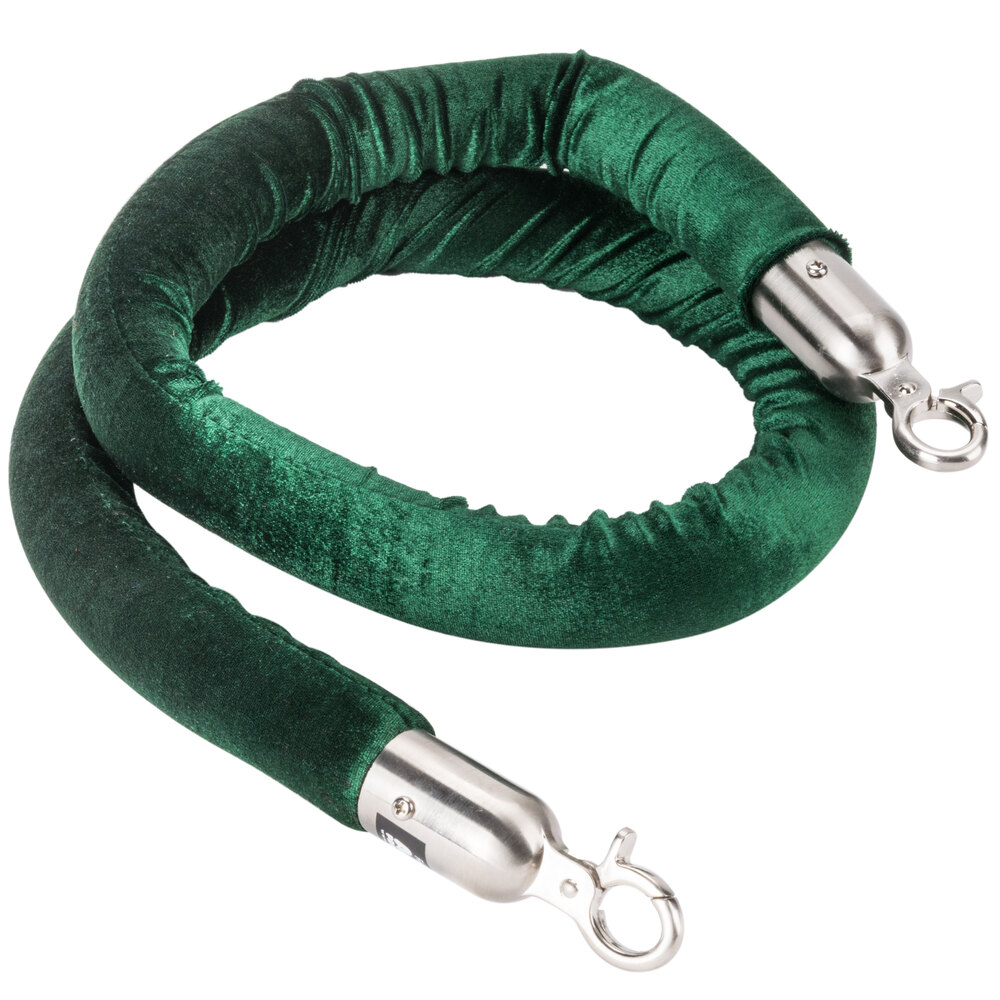 Aarco TR-48 Green 5' Rope with Satin Ends for Crowd Control / Guidance Stanchions