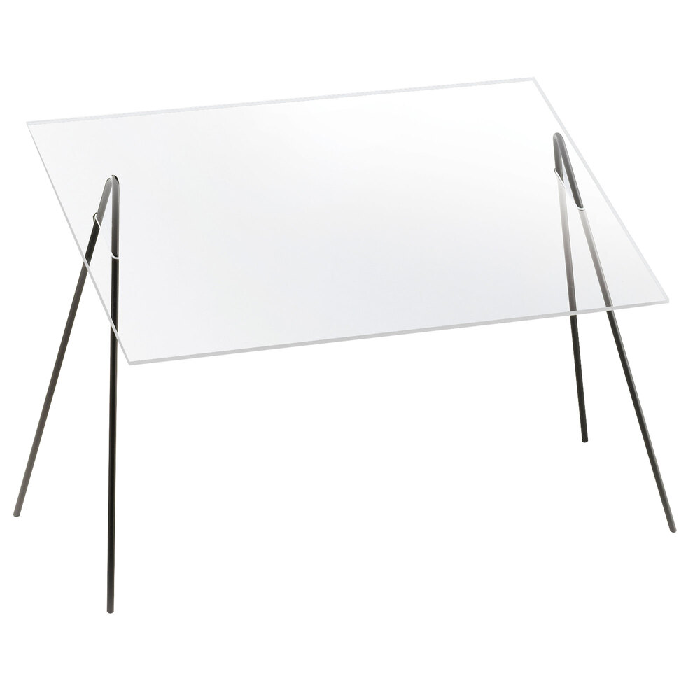 Cal-Mil 1456 20 1/4" Acrylic Rectangular Sneeze Guard with Black Iron Wire Frame