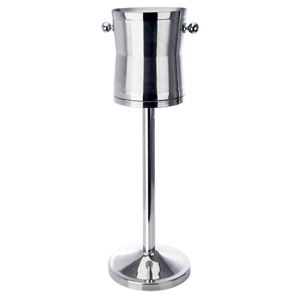 Eastern Tabletop 7950 26" Stainless Steel Heavy-Duty Wine Stand with Insulated Bucket - 4 Qt.