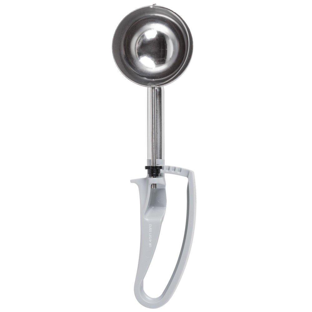 Vollrath 47371 Jacob's Pride® #8 Gray Extended Length Squeeze Handle Disher - 3.7 oz.