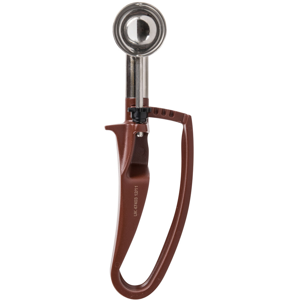 Vollrath 47403 Jacob's Pride® #70 Brown Squeeze Handle Disher - 0.47 oz.