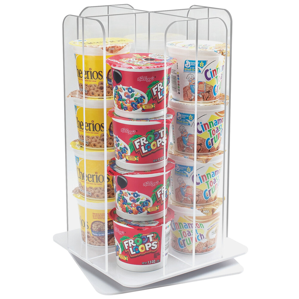 Cal-Mil 1539-12 Clear Acrylic 4-Section Revolving Cereal Cup Organizer