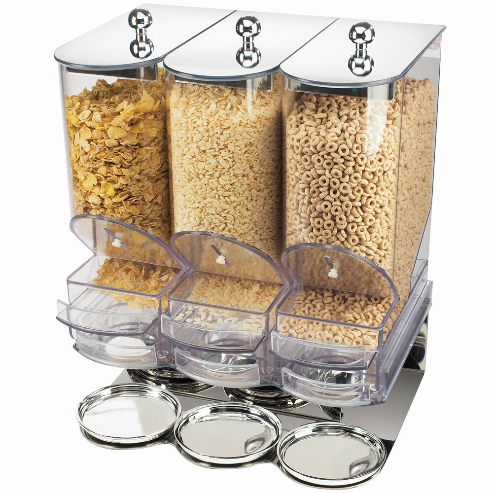 Cal-Mil 718 Portion Control 9.8 Liter Triple Canister Cereal Dispenser