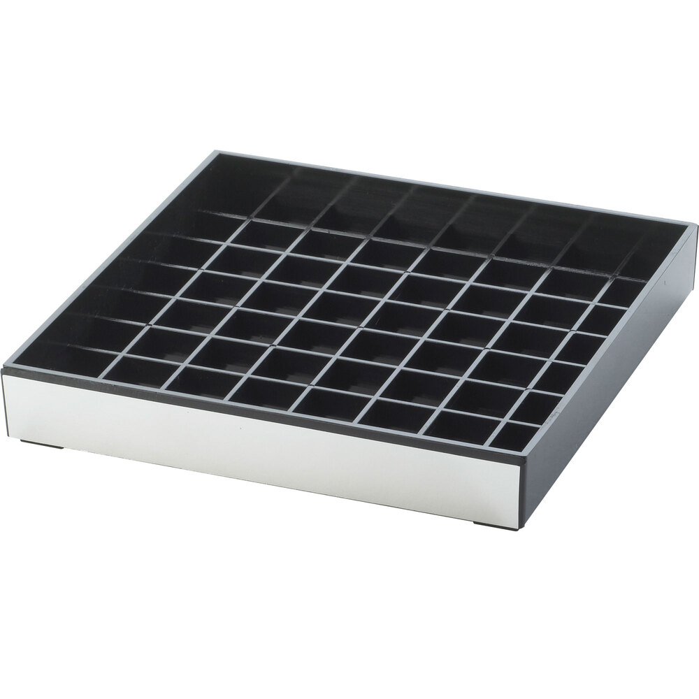 Cal-Mil 391-010 6" Silver and Black Square Drip Tray
