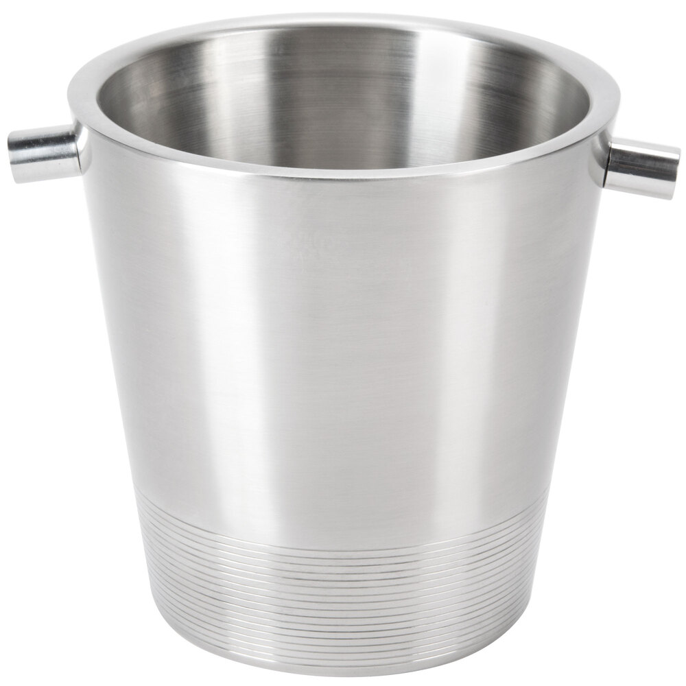 American Metalcraft SDWC7 7" Stainless Steel Double Wall Champagne Bucket - 3.47 Qt.