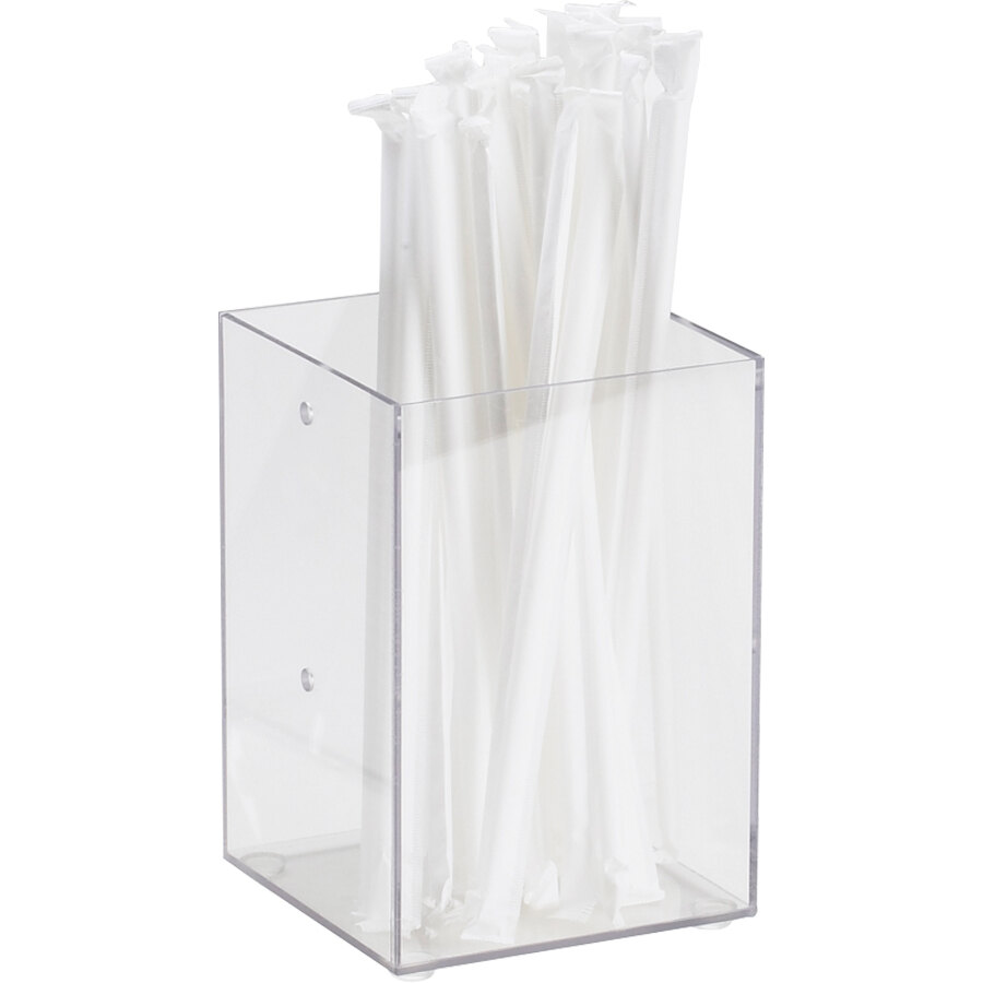 Cal-Mil 787-12 Modular Clear Straw Holder - 4 1/4" x 4 1/4" x 6"