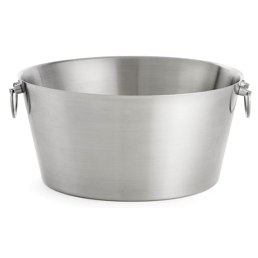 Tablecraft BT199 Round Double Wall Stainless Steel Beverage Tub with Satin Finish - 19" x 9"