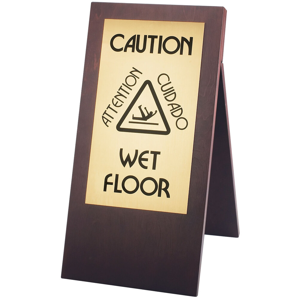 Cal-Mil 852-52 Dark Wood WET FLOOR Sign