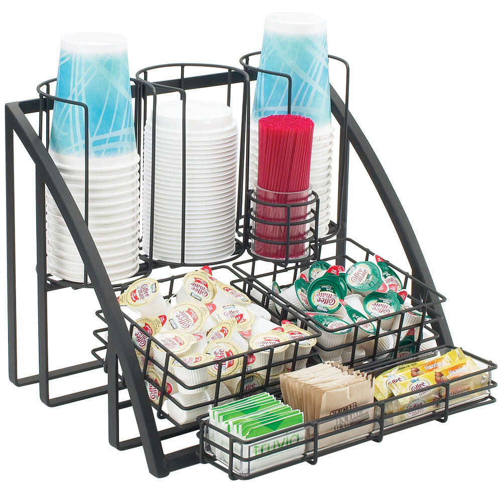 Cal-Mil 1715-13 Mission Black Condiment Organizer - 15" x 14" x 12"