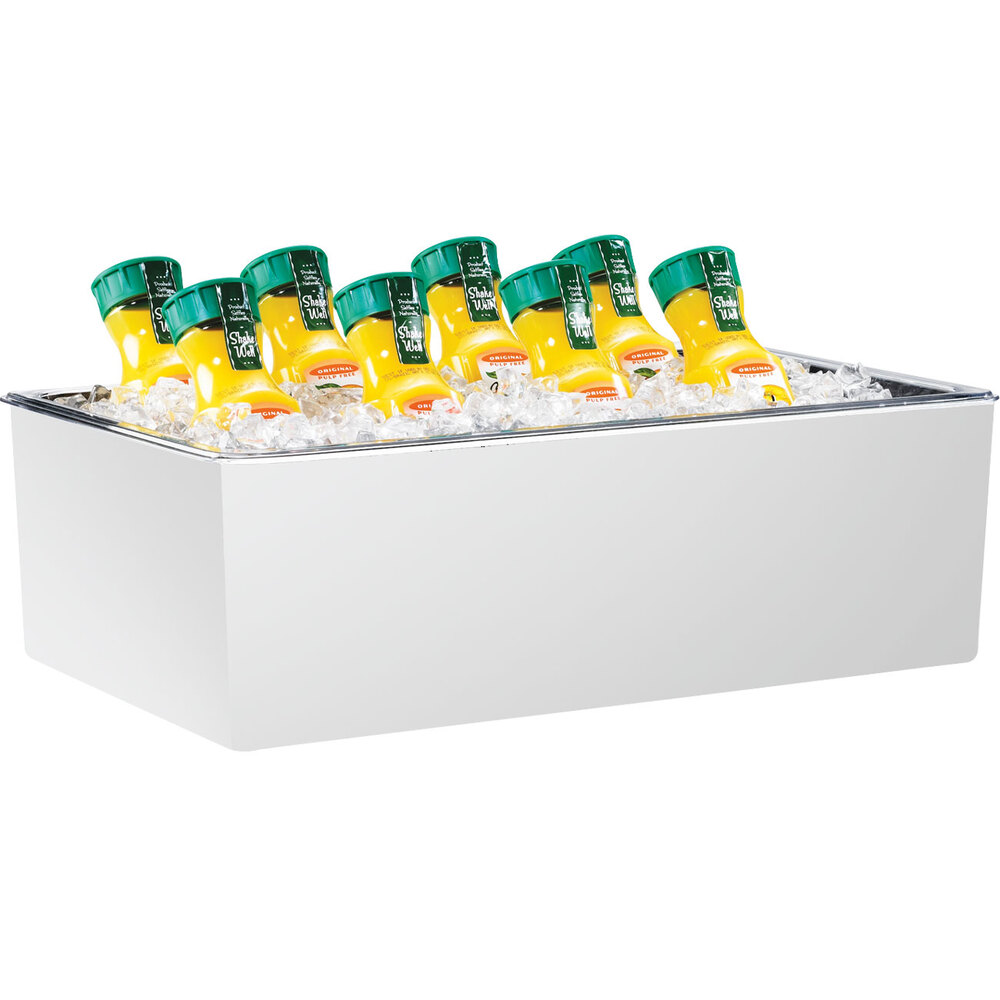 Cal-Mil 475-12-15 White Melamine Ice Housing with Clear Pan - 20" x 12" x 6"