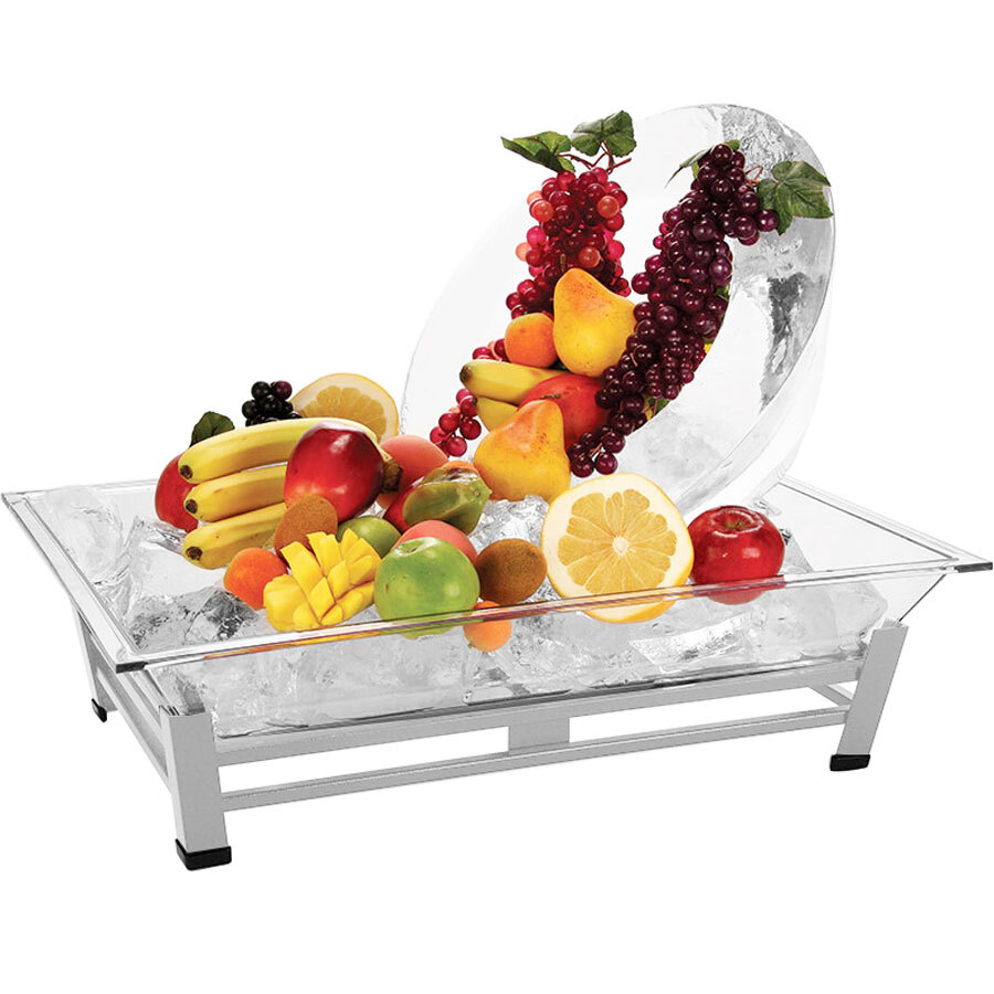 Cal-Mil IP102-39 Small Ultimate Platinum Ice Housing System with Ice Pan, Drainage Hose, and LED Lighting - 19" x 27" x 8"