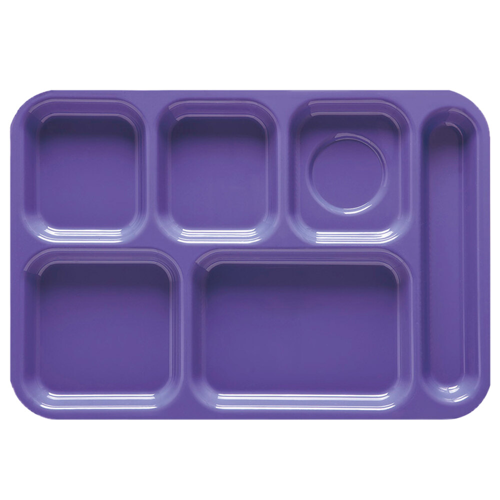 GET TR-152 10" x 14 1/2" Right Handed ABS Plastic Peacock Blue 6 Compartment Tray - 12/Pack