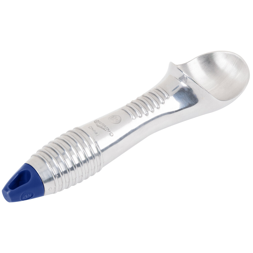 Vollrath 47275 #12 Aluminum Blue Ice Cream Scoop / Dipper - 3 oz.