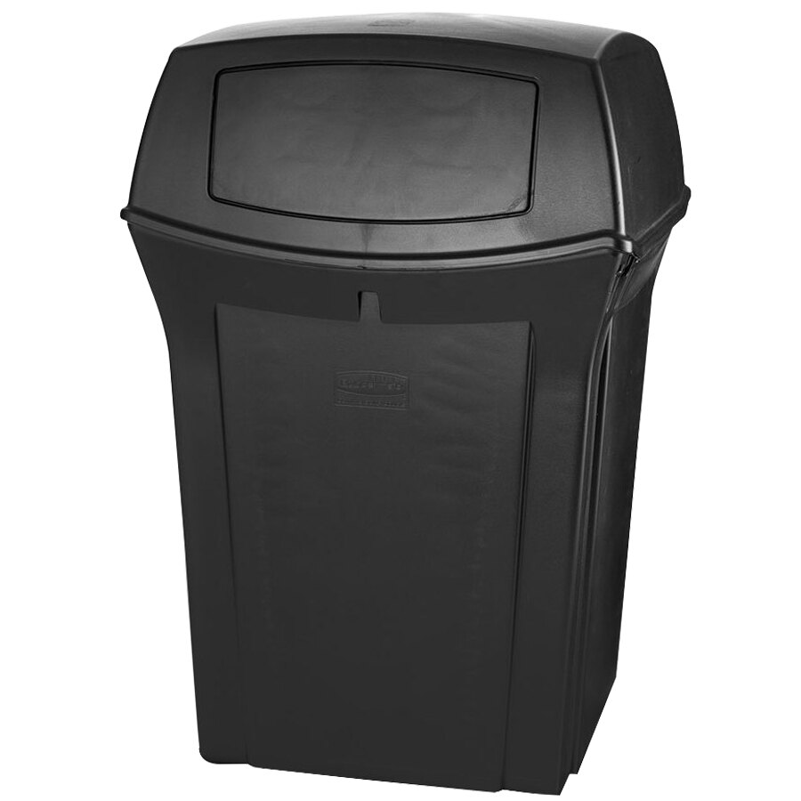 Rubbermaid® FG917188BLA Ranger Black Square Trash Can with 2 Doors 45 Gallon
