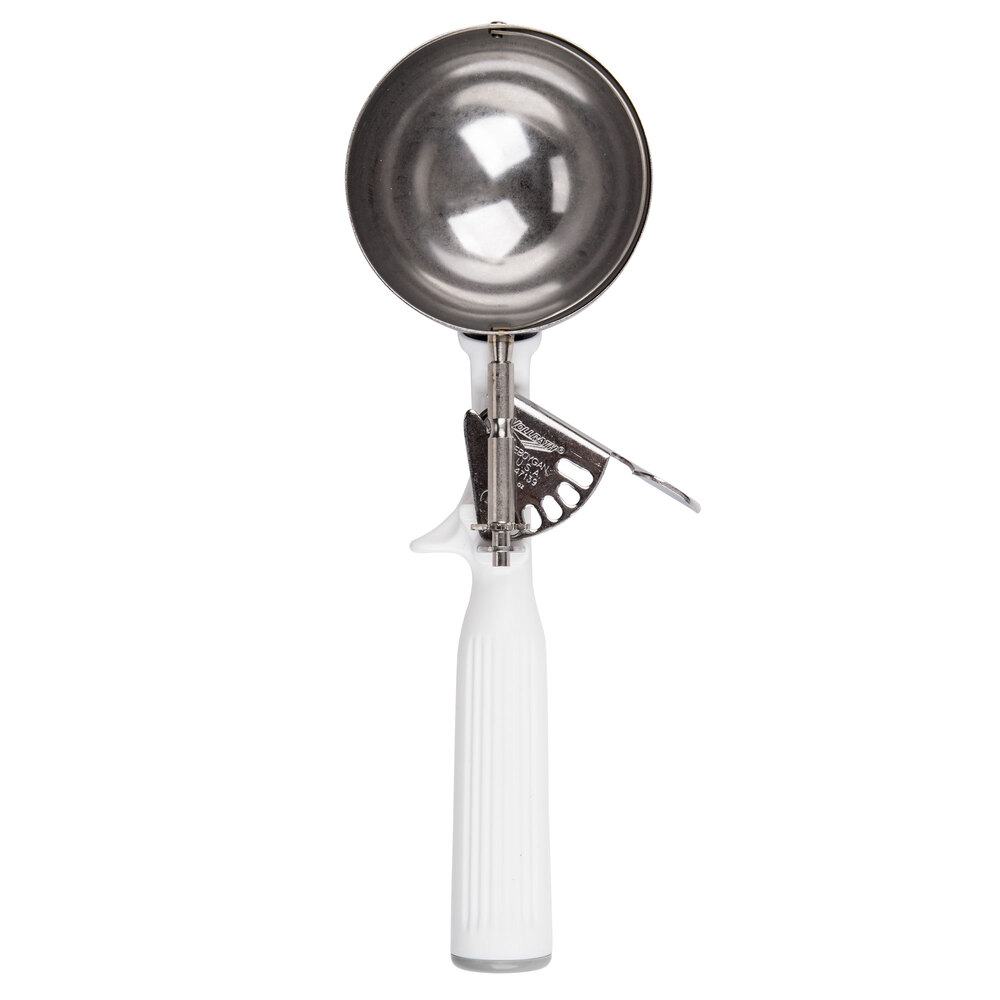 Vollrath 47139 Jacob's Pride® #6 White Thumb Press Disher - 5.33 oz.