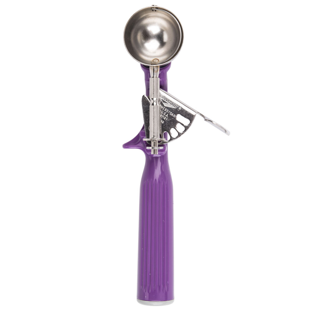 Vollrath 47147 Jacob's Pride® #40 Purple Thumb Press Disher - 0.75 oz.