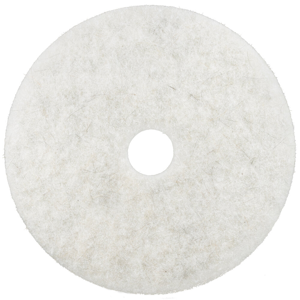 3M 3300 20" Natural Blend White Light Duty Burnishing Floor Pad - 5/Case