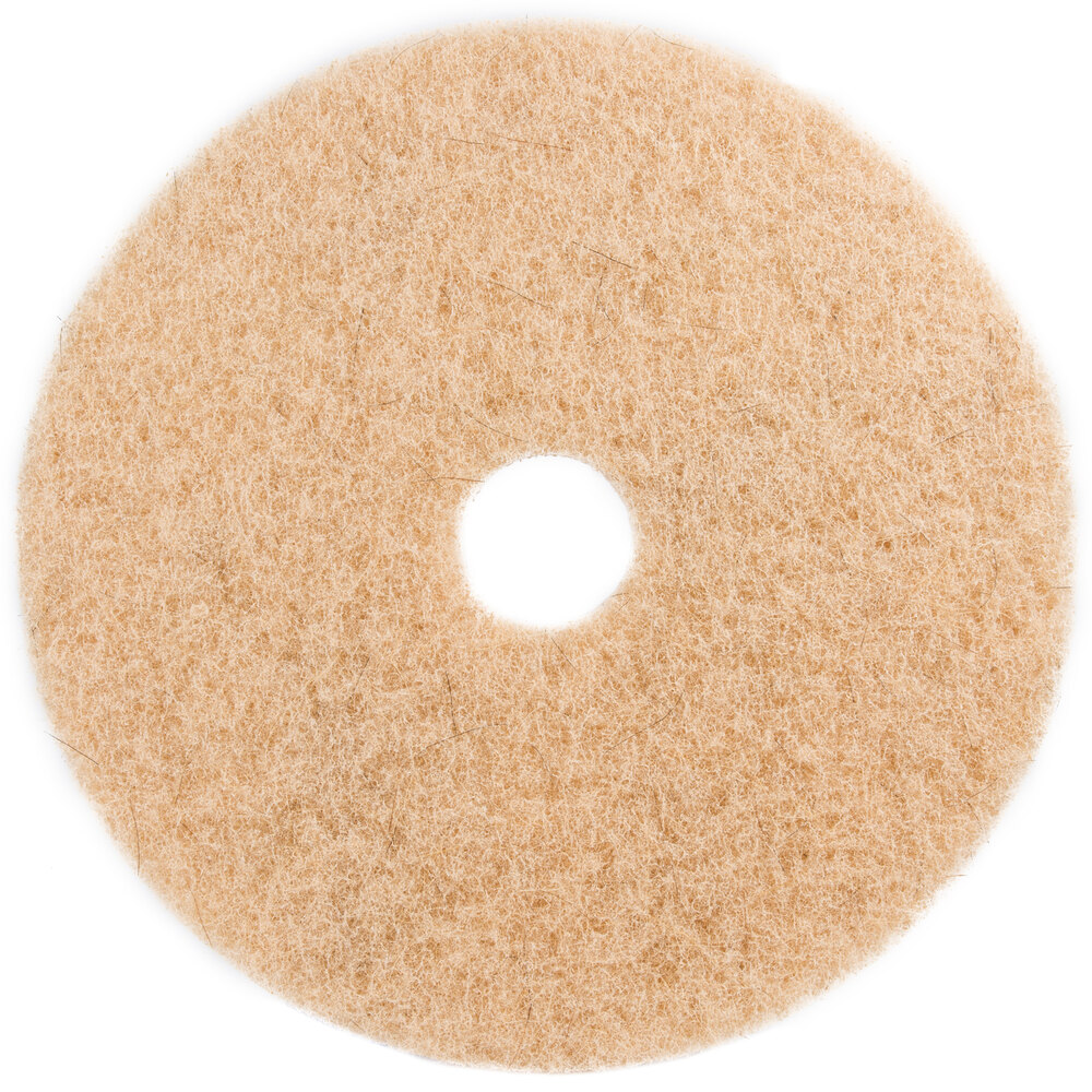 3M 3500 18" Natural Blend Tan Heavy Duty Burnishing Floor Pad - 5/Case