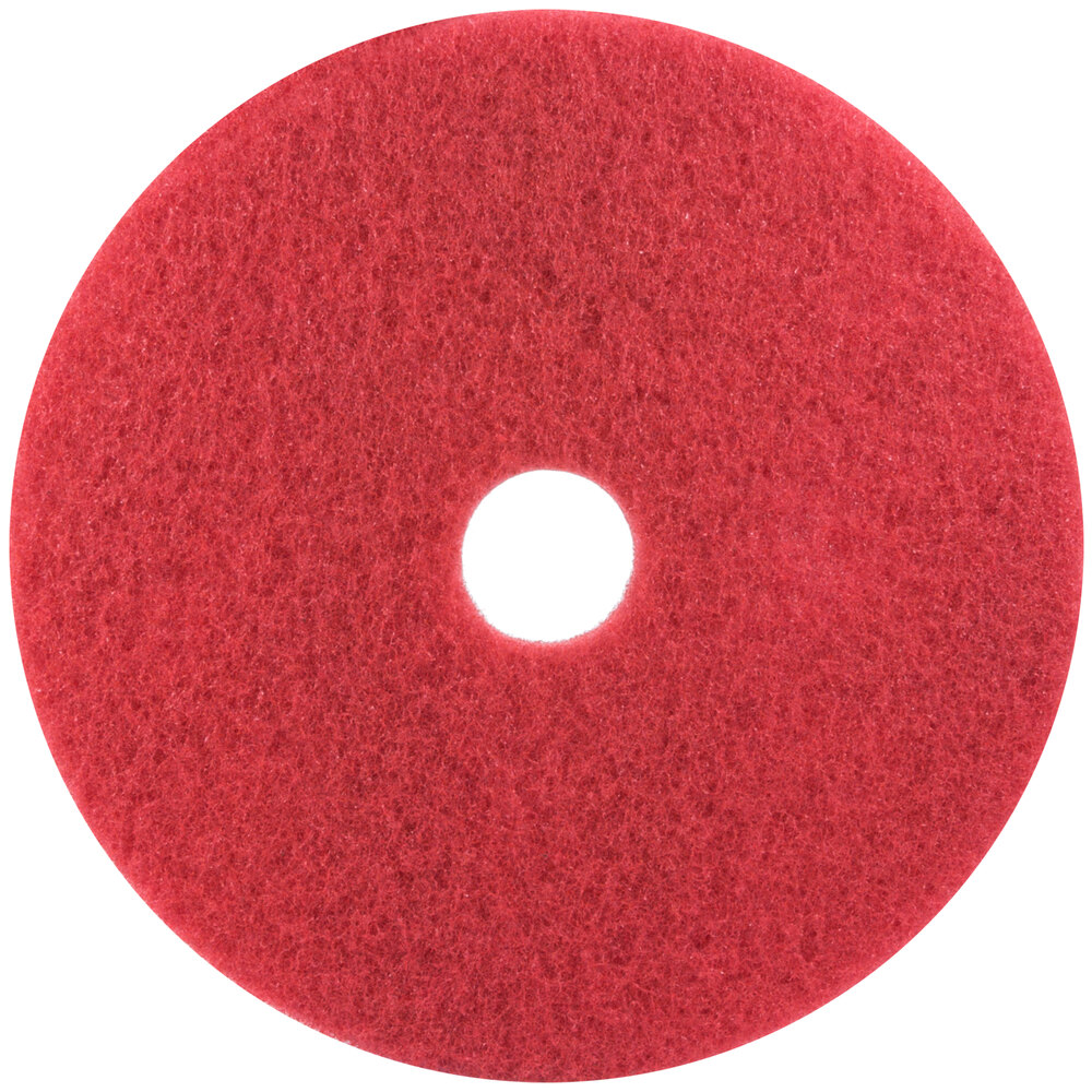 3M 5100 21" Red Buffing Floor Pad - 5/Case