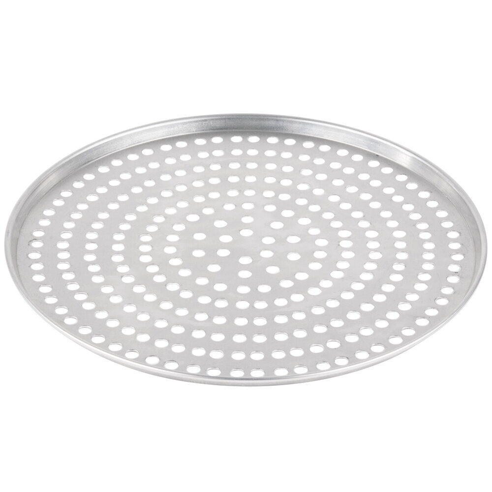 American Metalcraft SPA2009 9" x 1/2" Super Perforated Standard Weight Aluminum Tapered / Nesting Pizza Pan