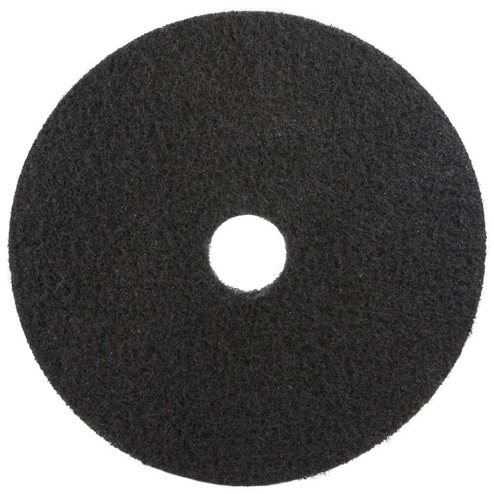 3M 7200 14" Black Stripping Floor Pad - 5/Case