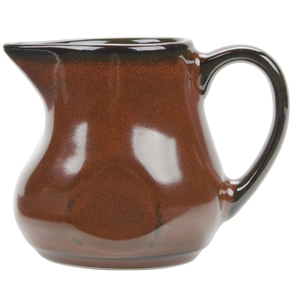 Tuxton GAR-100 TuxTrendz Artisan Red Rock 4 oz. China Creamer - 12/Case