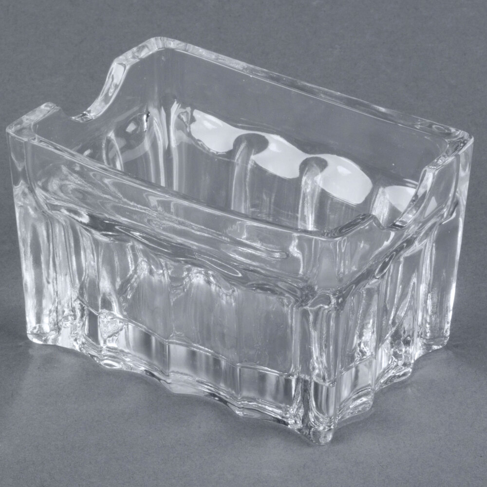 Tablecraft H121 3 1/4" Fluted Glass Sugar Caddy - 12/Case