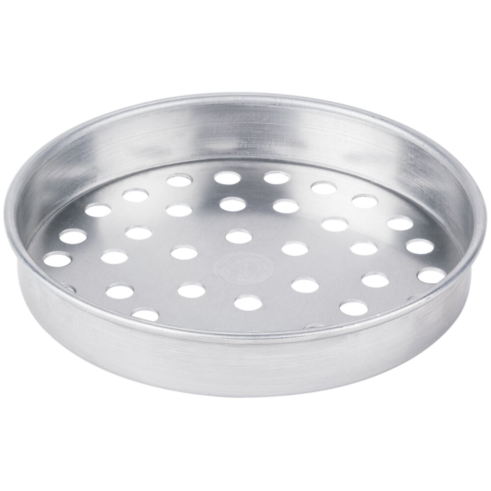 American Metalcraft SPA4006 6" x 1" Super Perforated Standard Weight Aluminum Straight Sided Pizza Pan