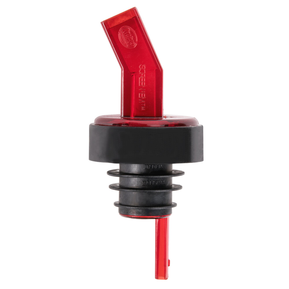 Tablecraft 295R Red Liquor Pourer with Screen - 12/Pack