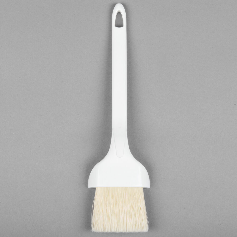 Winco 2"W Boar Bristle Pastry/Basting Brush with Hook and Concave Head