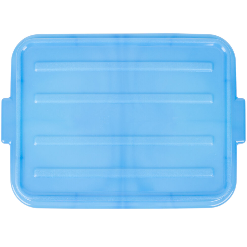 Vollrath 1500-C04 Traex® Color-Mate™ Blue Raised Snap-On Bus Tub / Food Storage Box Lid - 20" x 15" x 2"