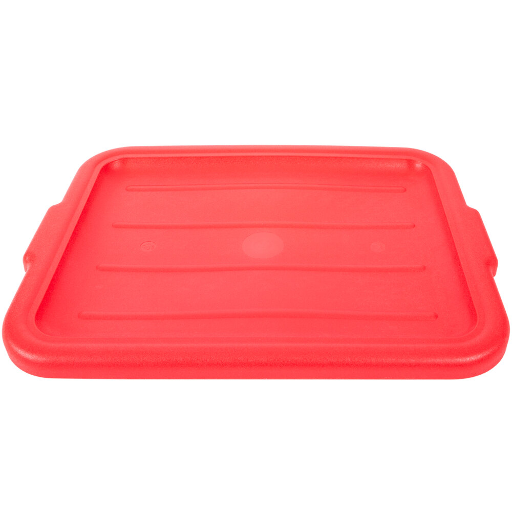 Vollrath 1522-C02 Traex® Color-Mate™ Red Recessed Bus Tub / Food Storage Box Lid - 20" x 15"
