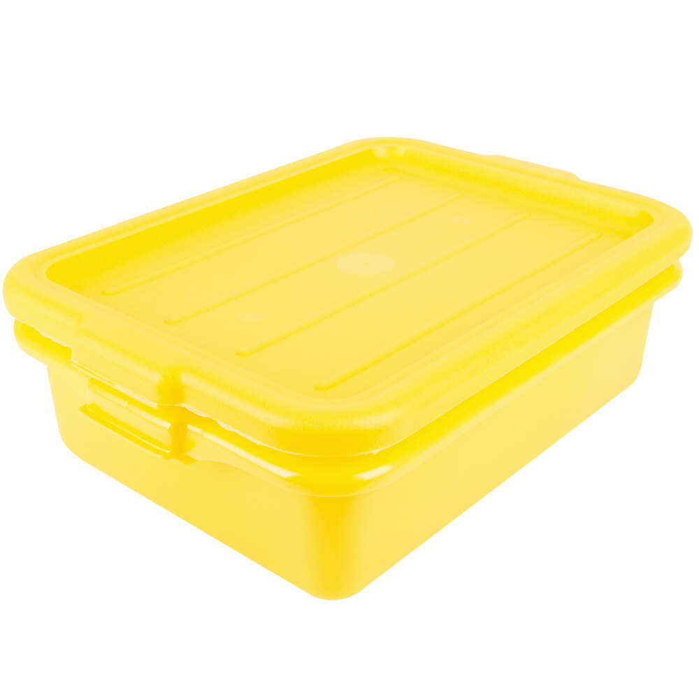 Vollrath 1501-C08 Traex® Color-Mate™ Yellow 20" x 15" x 5" Food Storage Drain Box Set with Recessed Lid