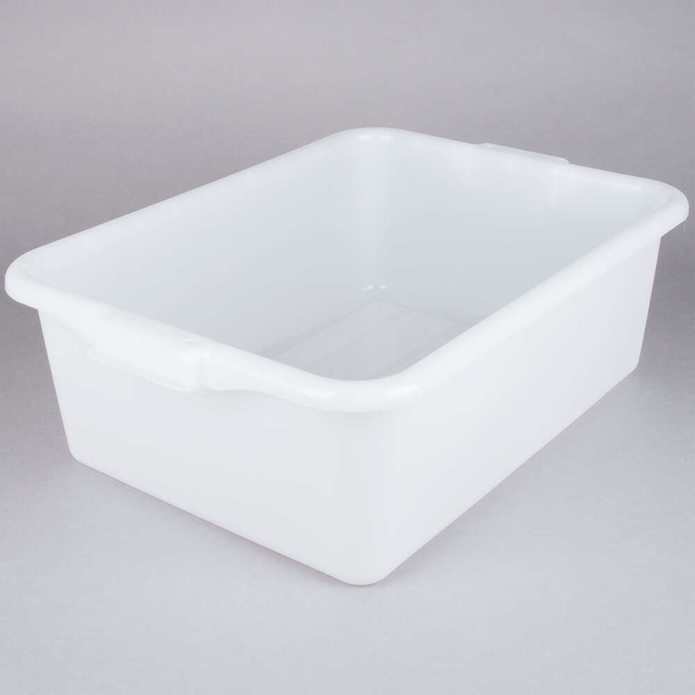 Vollrath 1527-C05 Traex® Color-Mate™ White Bus Tub / Food Storage Box - 20" x 15" x 7"