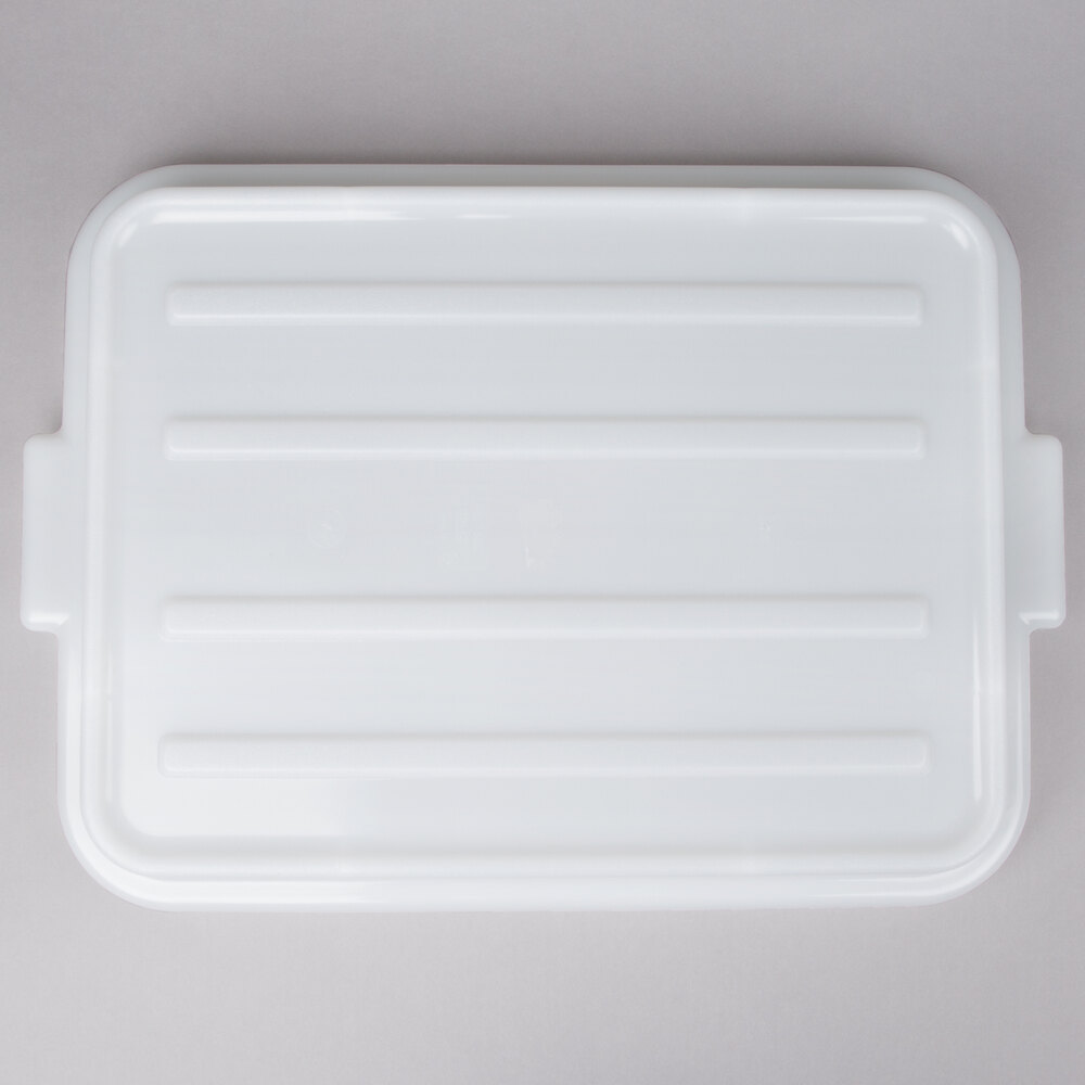 Vollrath 1500-C05 Traex® Color-Mate™ White Raised Snap-On Bus Tub / Food Storage Box Lid - 20" x 15" x 2"
