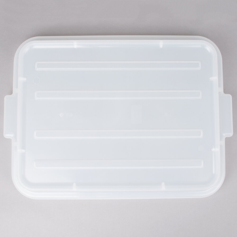 Vollrath 1500-C13 Traex® Color-Mate™ Clear Raised Snap-On Bus Tub / Food Storage Box Lid - 20" x 15" x 2"