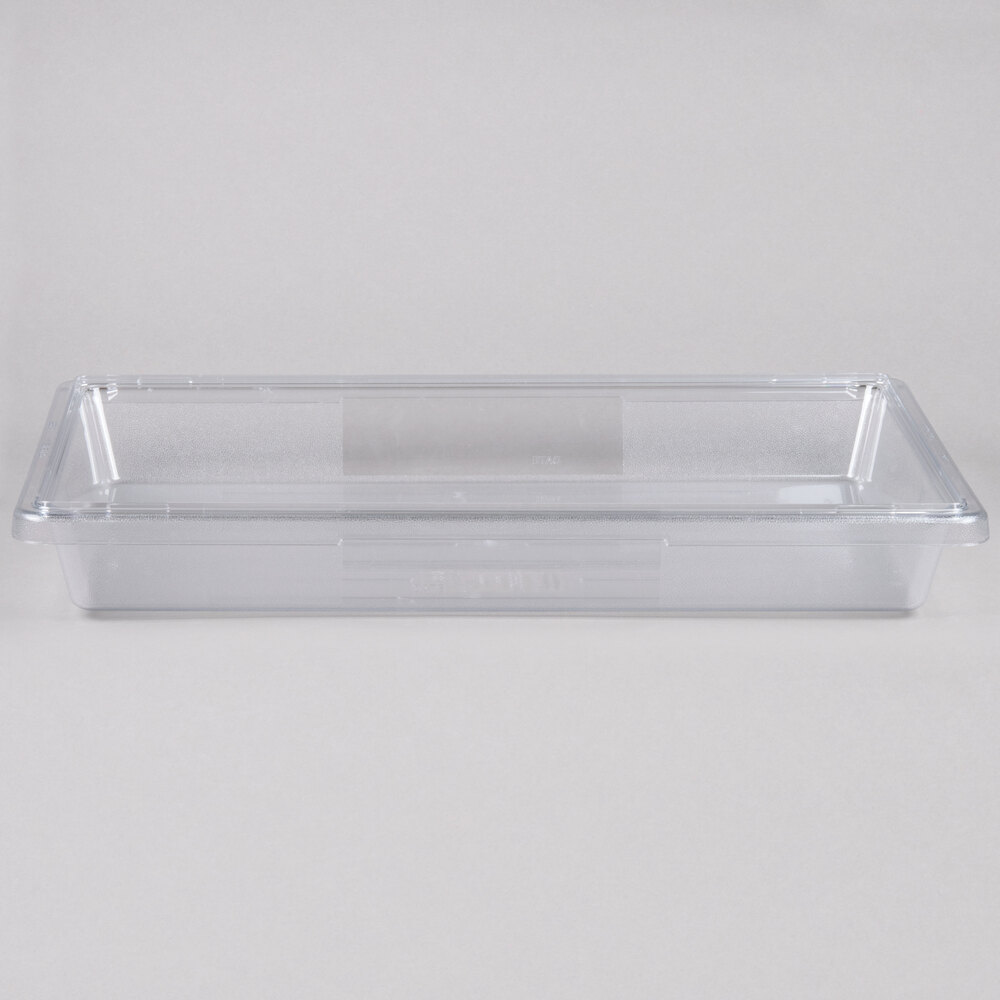 Rubbermaid® FG330600CLR Clear Polycarbonate Food Storage Box - 26" x 18" x 3 1/2"