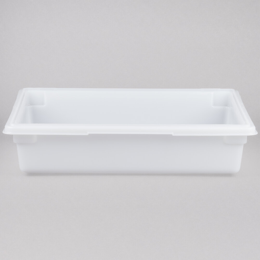 Rubbermaid® FG350800WHT White Polyethylene Food Storage Box - 26" x 18" x 6"