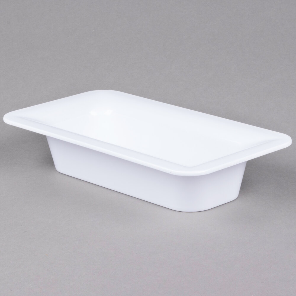 Carlisle 4446202 Palette Designer Displayware White Melamine 1/3 Size 2 1/2" Deep Food Pan - 6/Case