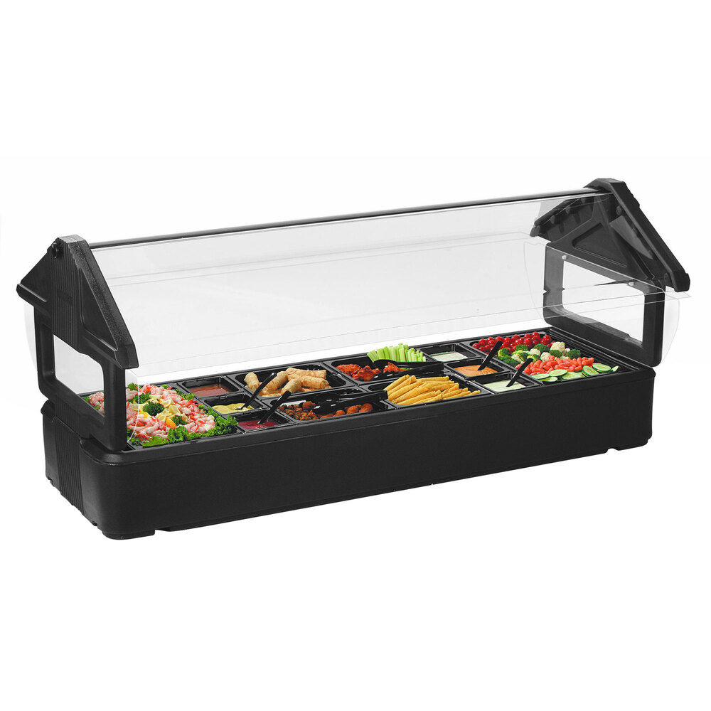 Carlisle 660103 Six Star Black 6' Tabletop Food / Salad Bar with Sneeze Guard