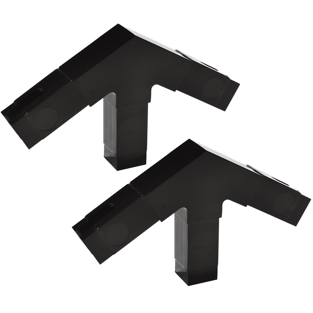 Carlisle 900503 Black 3 Prong Replacement Sneeze Guard Assembly Block - 2/Set